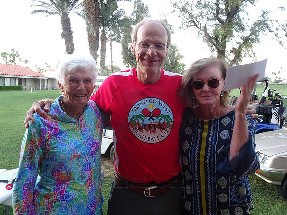 MWPC - Season ending party 4-2-2026, JoAnne, Hal, Laura - The Co-Most Improved Winner award