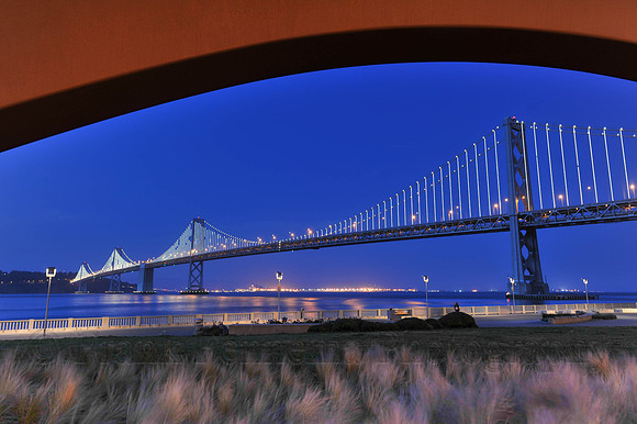 Bay Bridge with Lights under Cupids Span